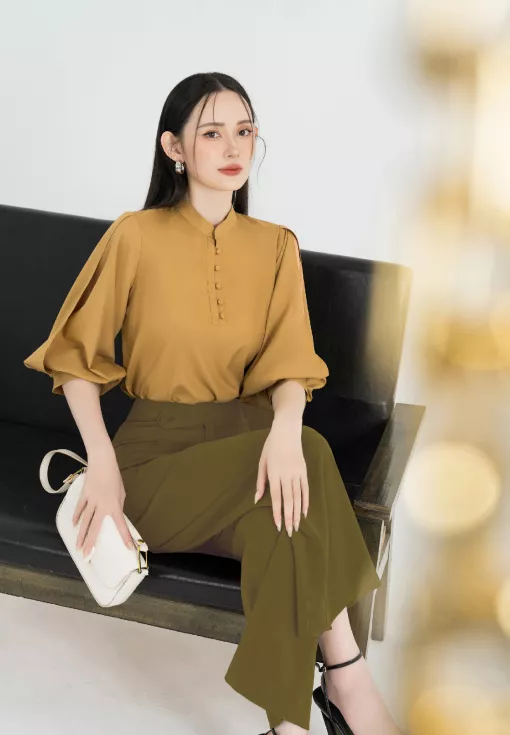 Áo Sơ Mi Nữ Cổ Tàu Cài Khuy