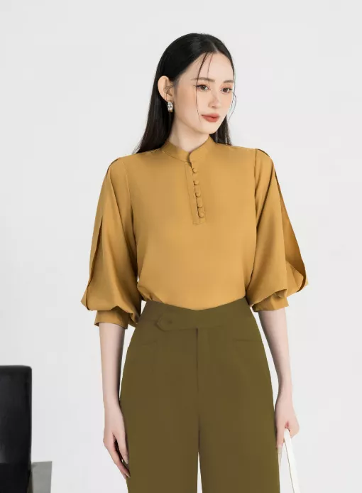 Áo Sơ Mi Nữ Cổ Tàu Cài Khuy