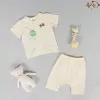 Bộ Ngắn Tay TRE Sợi Tre Nửa Hàng Cúc Cho Bé Trai/Bé Gái