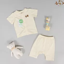 Bộ Ngắn Tay TRE Sợi Tre Nửa Hàng Cúc Cho Bé Trai/Bé Gái