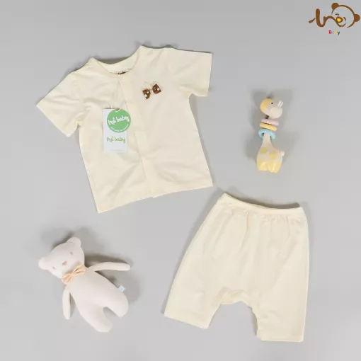 Bộ Ngắn Tay TRE Sợi Tre Nửa Hàng Cúc Cho Bé Trai/Bé Gái
