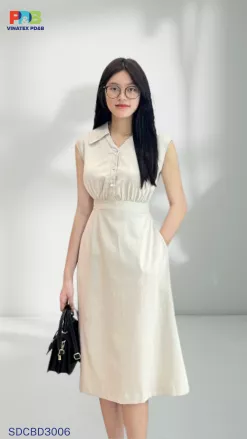 Đầm Nữ Dáng A Xòe Tay Chờm Trẻ Trung