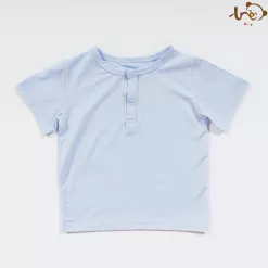 Bộ Ngắn Tay TRE Sợi Tre Nửa Hàng Cúc Cho Bé Trai Bé Gái - Xanh