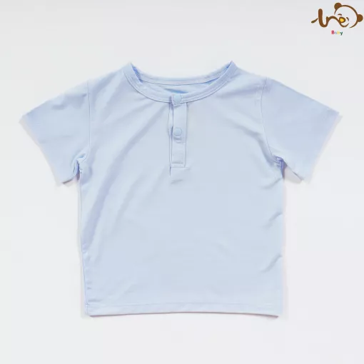 Bộ Ngắn Tay TRE Sợi Tre Nửa Hàng Cúc Cho Bé Trai Bé Gái - Xanh
