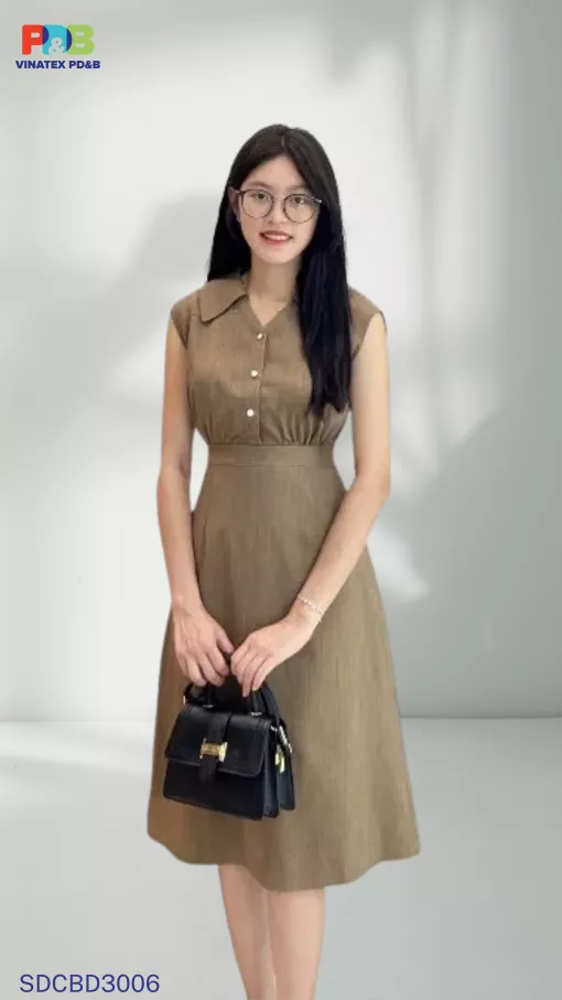 Đầm Nữ Dáng A Xòe Tay Chờm Trẻ Trung