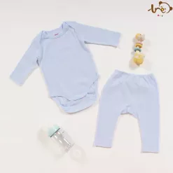 Bộ Dài Tay TRE Cổ Phong Bì Cho Bé Trai Bé Gái - Xanh