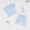 Bộ Ngắn Tay TRE Sợi Tre Nửa Hàng Cúc Cho Bé Trai Bé Gái - Xanh