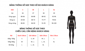 Hera DG - Thông số size nữ
