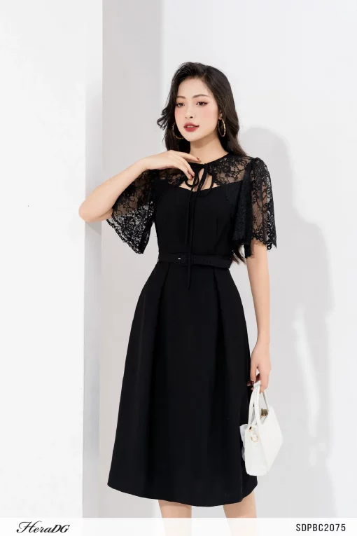 Đầm Xòe Phối Ren SDPBC2075