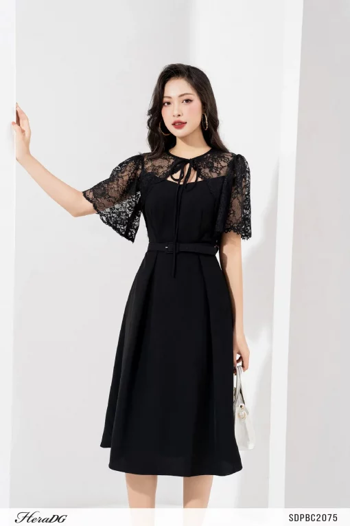 Đầm Xòe Phối Ren SDPBC2075