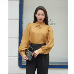Áo Sơ Mi Công Sở Nữ Tay Dài Cổ Đức Chất Tuytsi