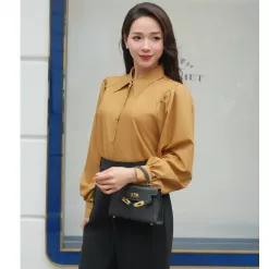 Áo Sơ Mi Công Sở Nữ Tay Dài Cổ Đức Chất Tuytsi