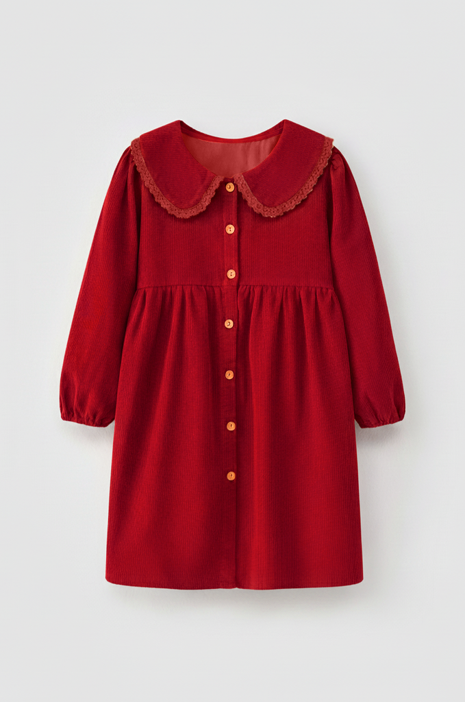 Đầm nhung dài tay bé gái Rabity