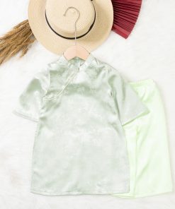 Alternative view of ÁO DÀI LỤA TRƠN BÉ GÁI LITIBABY