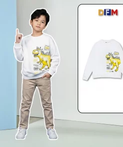 Áo TEDT da cá dáng rộng in khủng long vàng DFM