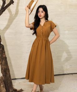 Đầm liền nữ chun eo SPearl