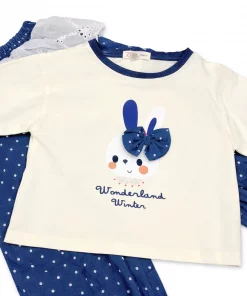 Bộ bé gái in hình thỏ