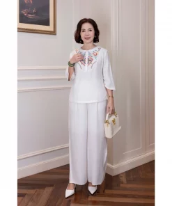 Áo kiểu trung niên thêu hoa M Collection