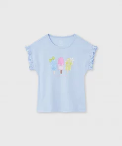 Alternative view of Áo cotton bé gái in họa tiết CANIFA