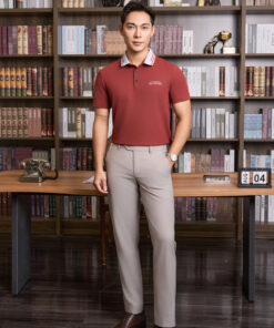 Áo polo nam cổ trắng kẻ sọc Dugarco