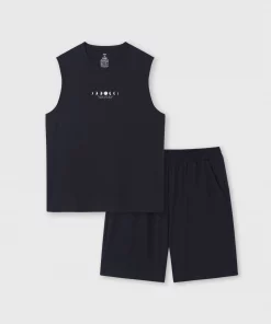 Bộ mặc nhà nam Cotton USA có hình in CANIFA (đen)