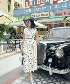 Alternative view of ĐẦM CỔ TIM CHẤM BI Sline