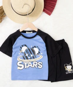 Bộ cotton bé trai Litibaby tay raglan