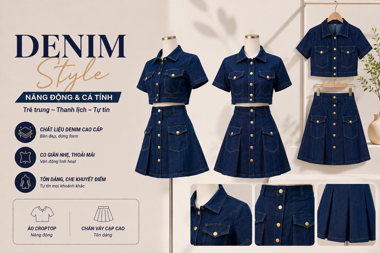 Set Denim nữ