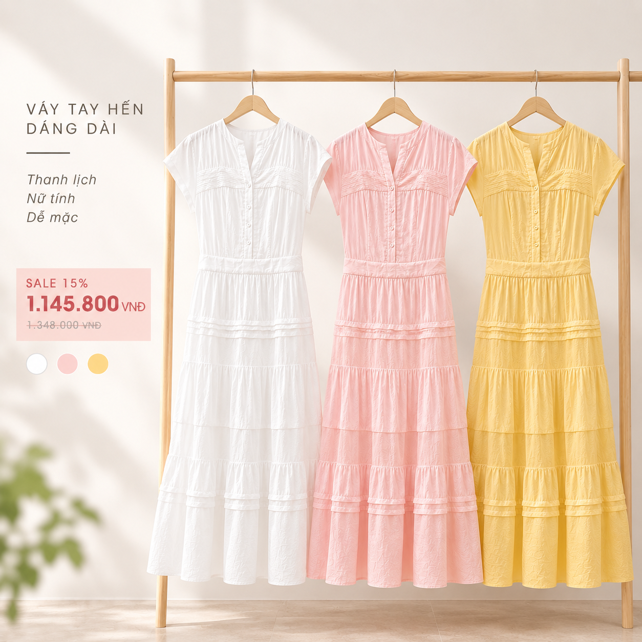 Váy tay hến dáng dài